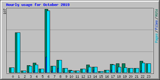 Hourly usage for October 2019
